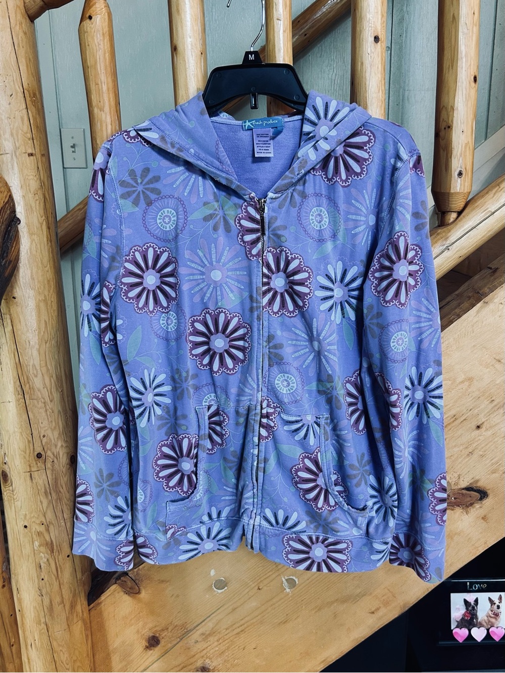 Fresh Produce colorful flowers hoodie - periwinkle / lavender - Picture 5 of 10